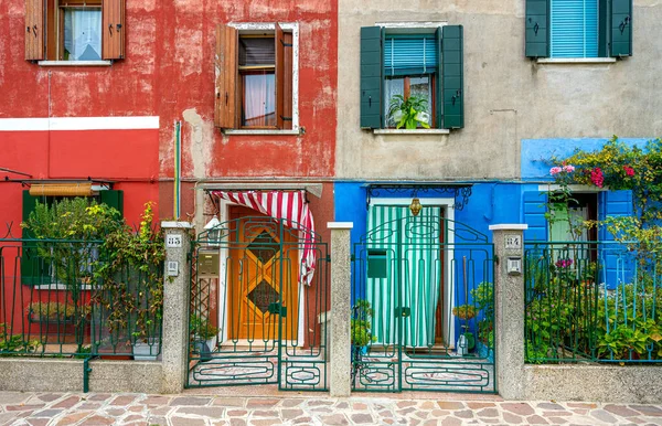 Petites Villas Sur Île Burano Près Venise Italie — Photo