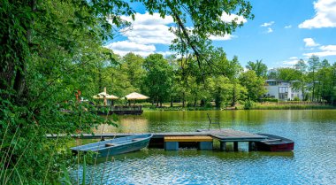 Birkenwerder, Brandenburg, Almanya 'daki Constance Gölü' ndeki doğa rezervinden alınan izlenimler