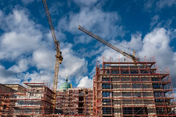 Építkezések Építőipari Gépek Berlinben Potsdamban Frankfurtban Más Német Városokban — Stock Fotó