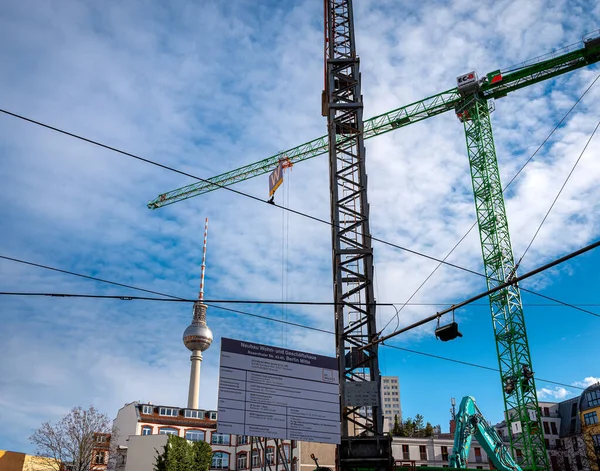 Construction Sites Construction Machines Berlin Potsdam Frankfurt Other German Cities — Stock Photo, Image
