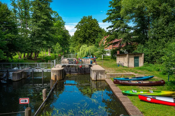 Kleine Schleuse Spreewald Bundesland Brandenburg — Stok fotoğraf