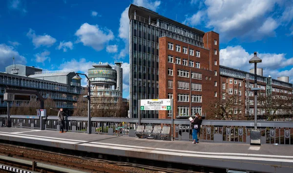 Die Station Baumwall Der Hamburger Hochbahn Foto Stock Royalty Free