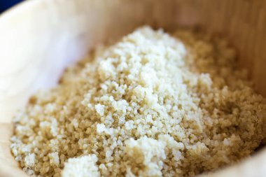 Quinoa kase evde mutfakta Close-up.