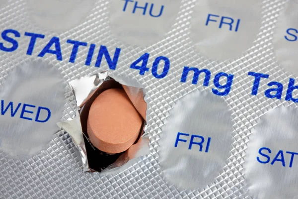 Statin Tablet Emerging Marked Weekly Blister Pack — Stock Photo, Image