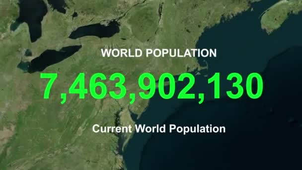 Подсчет численности населения мира — стоковое видео