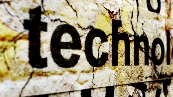 Tecnologia Conceito Grunge Texto — Vídeo de Stock