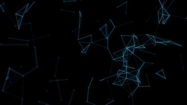 抽象蓝色几何背景与移动的线 — 图库视频影像