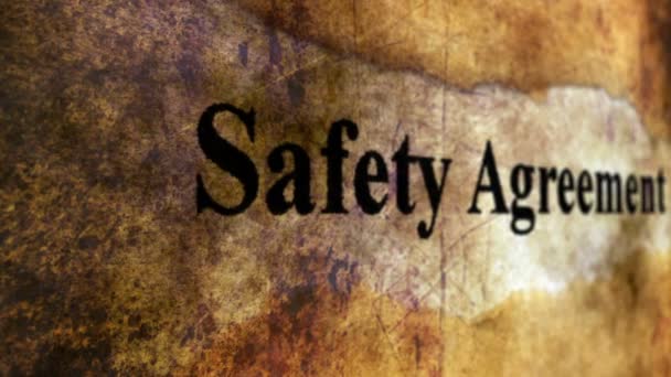 Ασφάλεια Συμφωνίας Κείμενο Φόντο Grunge — Αρχείο Βίντεο