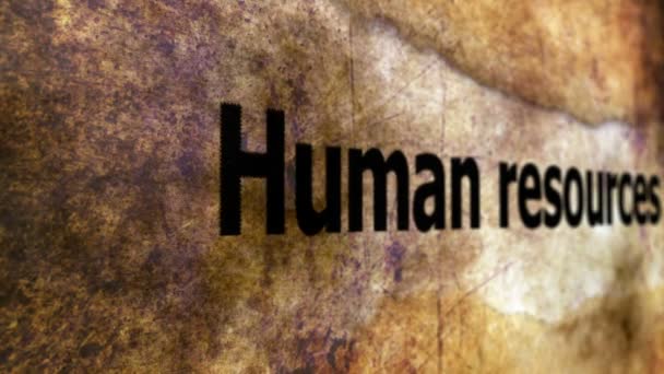 Mänskliga Resurser Text Grunge Bakgrund — Stockvideo