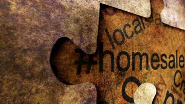 Home Puzzle Grunge Concetto — Video Stock