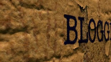 Kamera slayt üzerinde blog grunge metin