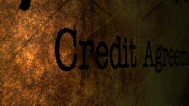 Концепція Гранж Кредитної Угоди — стокове відео