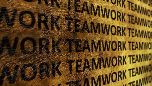 Teamwork text on grunge background — Stock Video