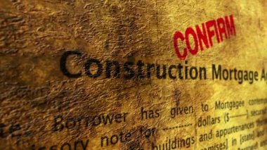 İnşaat ipotek anlaşmasını onaylayın