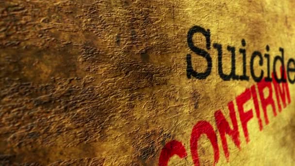 Grunge arka plan üzerinde intihar metin — Stok video