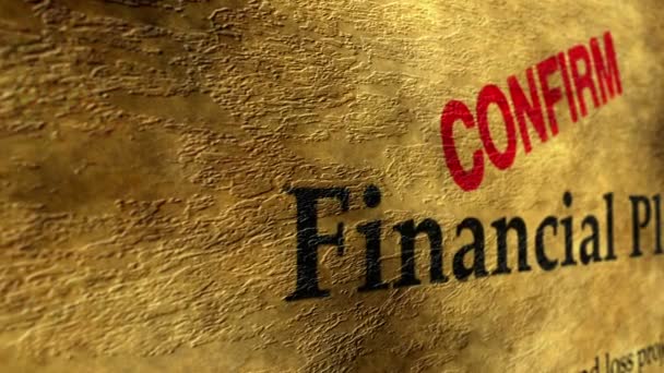 Financial Plan Confirm Grunge Concept — Stock Video