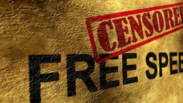 Free Speech Censored Grunge Concept — Stock Video