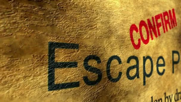 Escape Plan Bevestigen Grunge Concept — Stockvideo