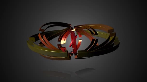 Abstrakta geometriska transformationen motion 3d element — Stockvideo