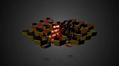 Soyut geometrik dönüşümü hareket 3d elemanları