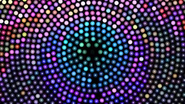 Абстрактний фон з різнокольоровими обертовими точками — стокове відео