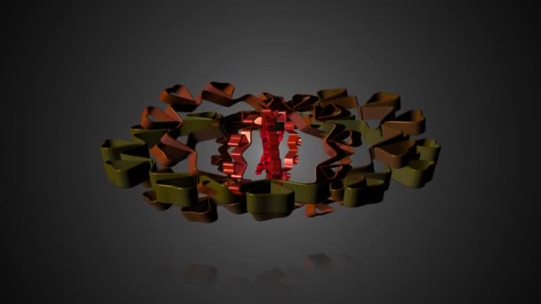 Absztrakt geometriai transzformáció mozgó 3D-s elemek — Stock videók