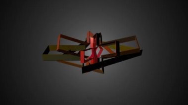Soyut geometrik dönüşümü hareket 3d elemanları