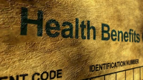 Formulario de declaración de prestaciones de salud — Vídeo de stock