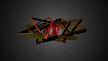Soyut geometrik dönüşümü hareket 3d elemanları