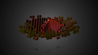 Soyut geometrik dönüşümü hareket 3d elemanları