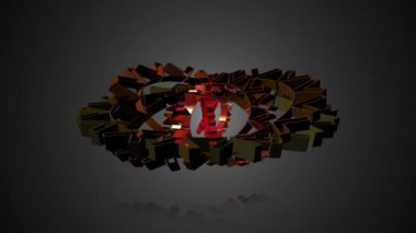 Soyut geometrik dönüşümü hareket 3d elemanları