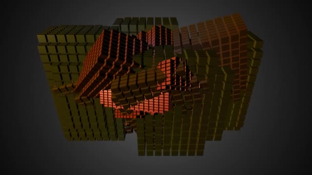 Abstrakte geometrische Transformationsbewegung 3D-Elemente — Stockvideo