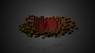 Soyut geometrik dönüşümü hareket 3d elemanları