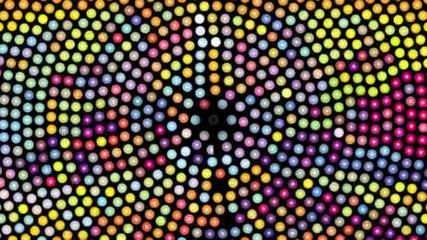 Абстрактний фон з різнокольоровими обертовими точками — стокове відео