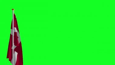 Danimarka bayrağı yeşil ekran üzerinde