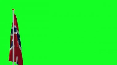 Norveç bayrağı yeşil ekran üzerinde