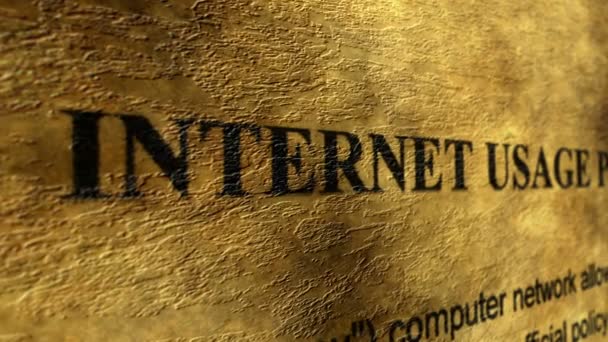 Politica Utilizzo Internet Concetto Grunge — Video Stock