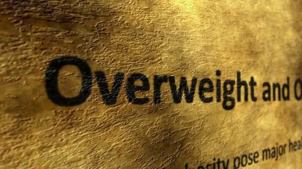 Overweight and obesity grunge concept — Stock Video