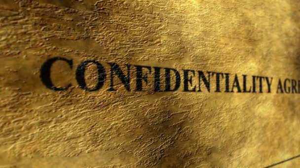 Confidential agreement grunge concept — Stock Video