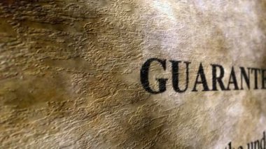 Grunge arka plan üzerinde garanti metin