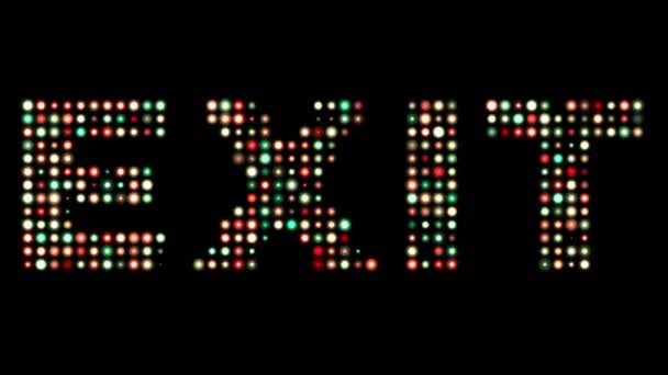 Exit Led Text Black — Stock Video