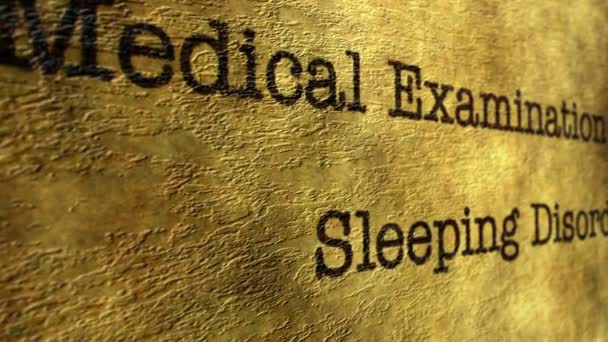Medizinische Untersuchung Schlafstörung — Stockvideo