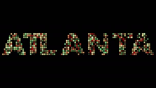 アトランタのカラフルな Led テキスト — ストック動画