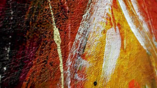 Close up della pittura su tela — Video Stock