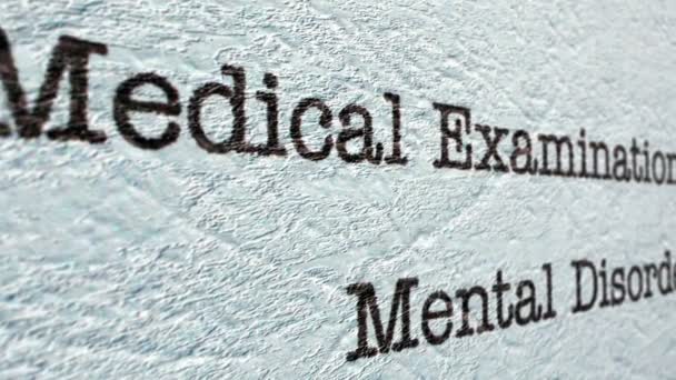 Raport medyczny zaburzeń psychicznych — Wideo stockowe