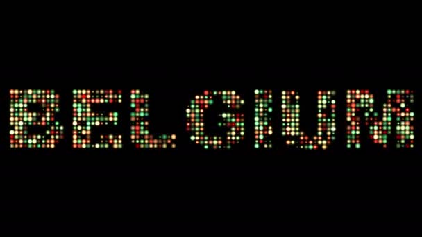 Belgique Texte Led Coloré — Video