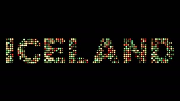 Islande texte led coloré — Video