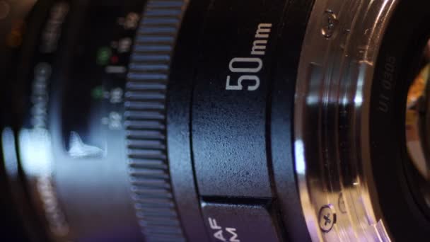 Macro Close Dslr Camera Lens — Stock Video