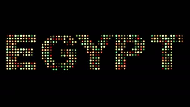 Egypt Colorful Led Sign — Stock Video