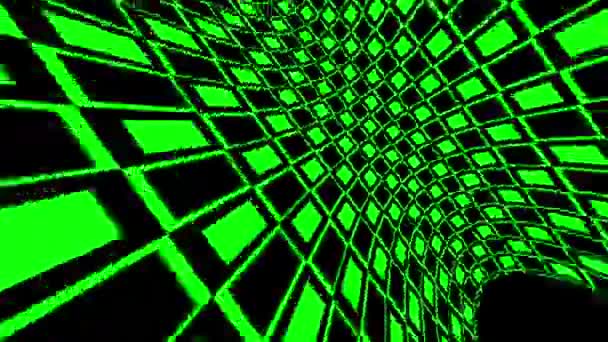 Luzes verdes de néon Cubos fundo — Vídeo de Stock
